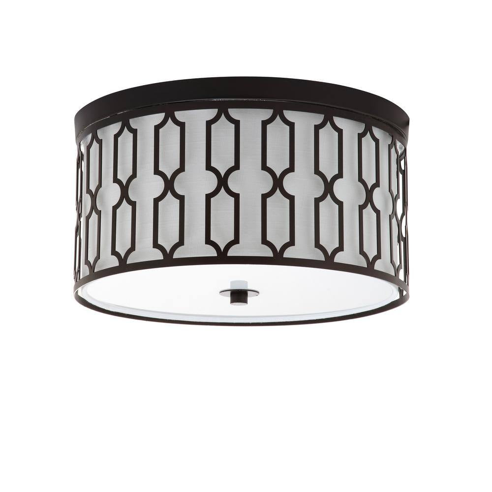 Link 3-Light Oil Rubbed Bronze 16.75 In. Metal Flush Mount