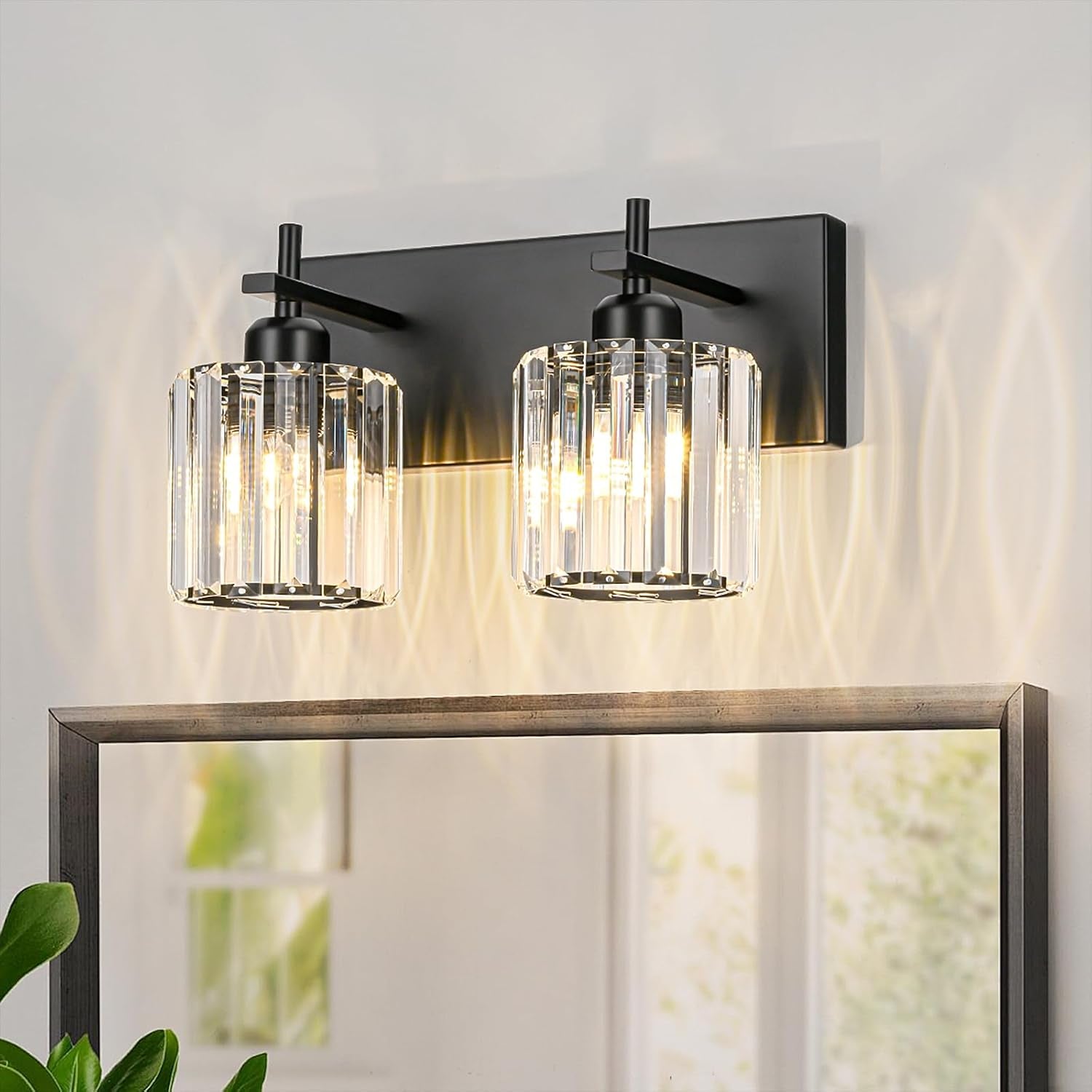 Gold Modern 3-Light Crystal Bathroom Vanity Light