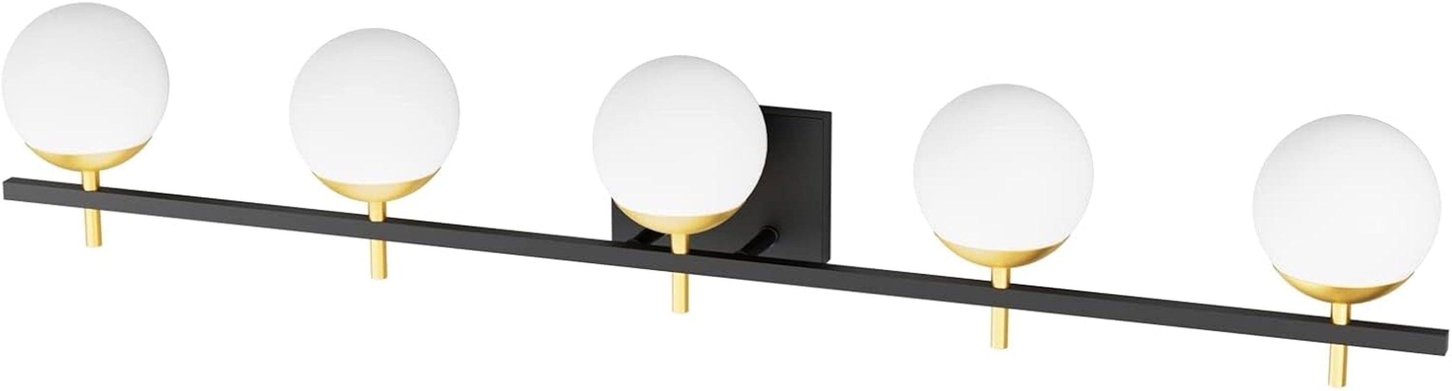 5-Light Mid-Century Vanity Light – Black/Gold