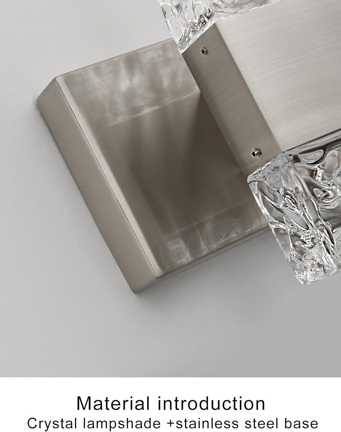 4-Light Brushed Nickel Crystal LED Bathroom Vanity Light