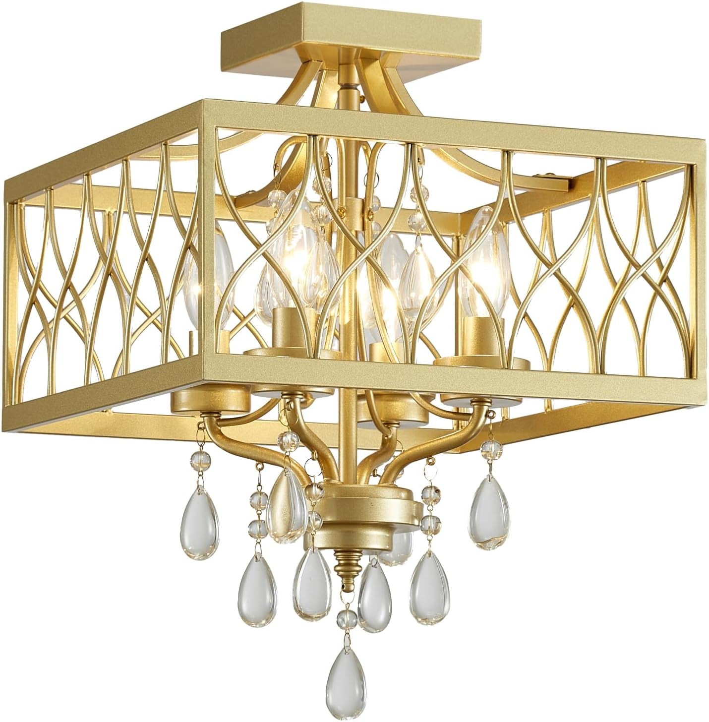 Farmhouse Rustic Crystal Ceiling Light