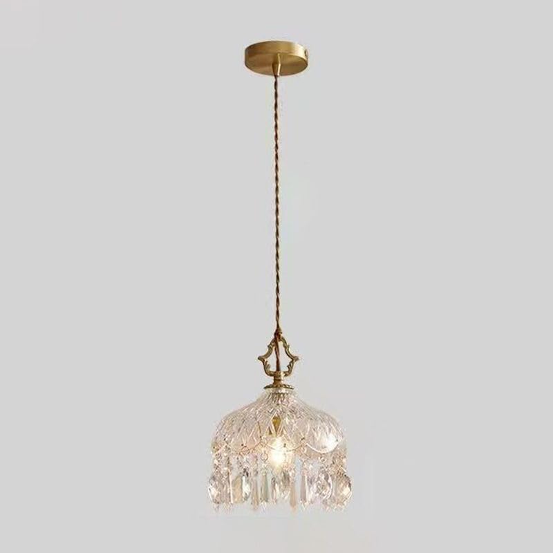 8" LIGHTLAND Vintage Crystal Dome Chandelier