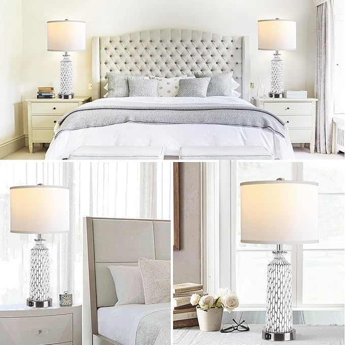 Set of 2 Tall Dim Touch Table Lamp