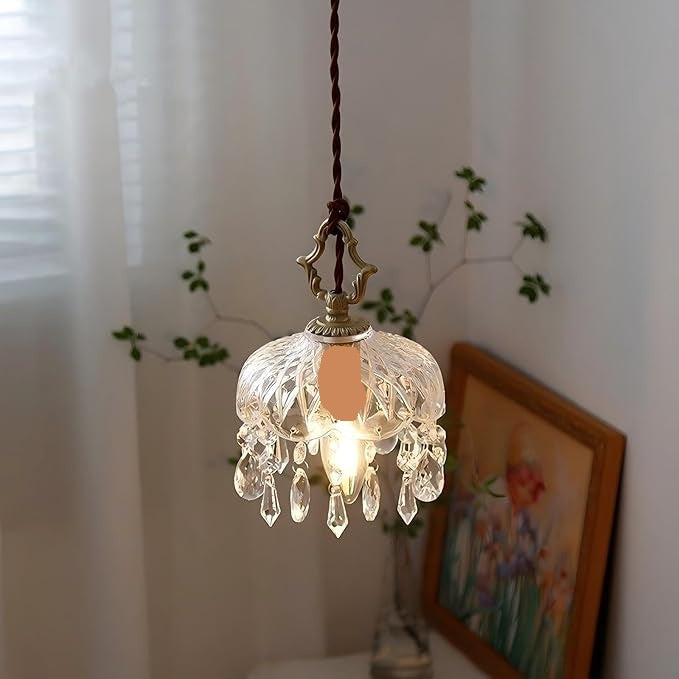 8" LIGHTLAND Vintage Crystal Dome Chandelier