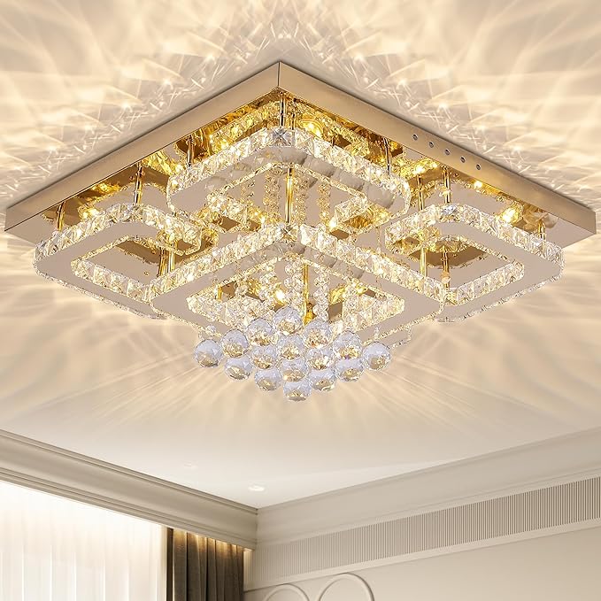 LED Crystal Rectangular Flush Mount