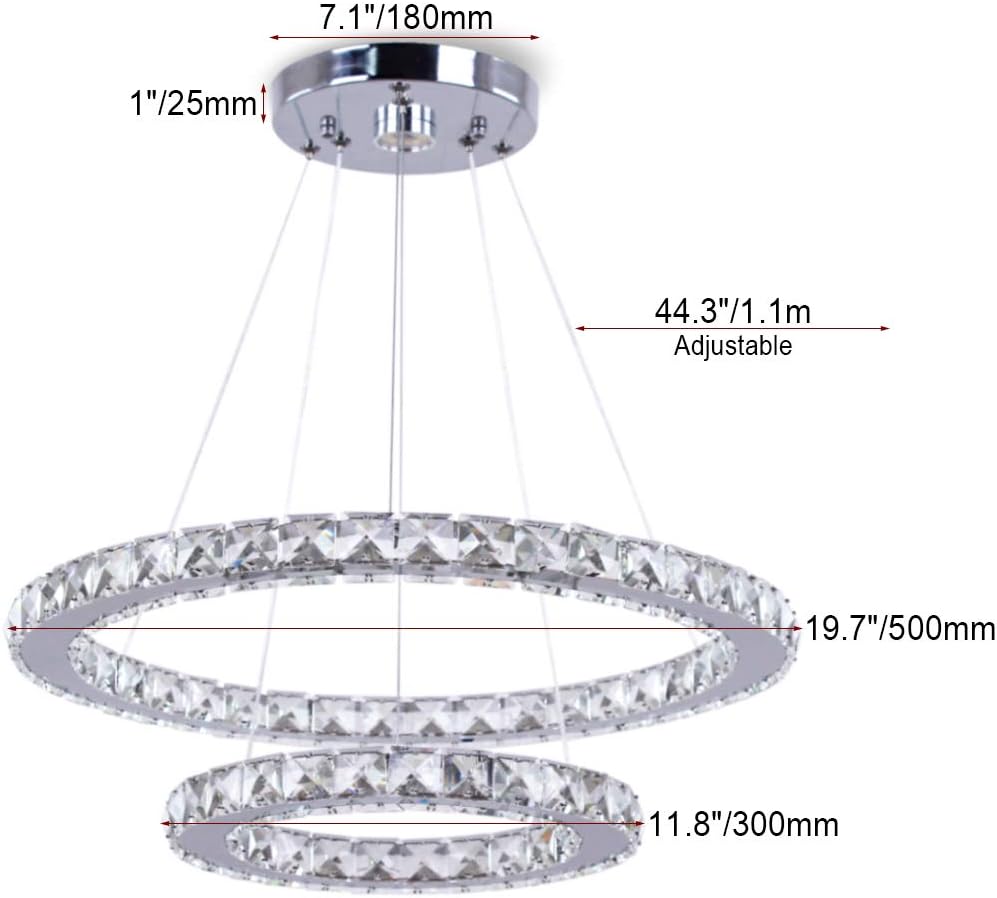 LED Modern Crystal Chandelier White