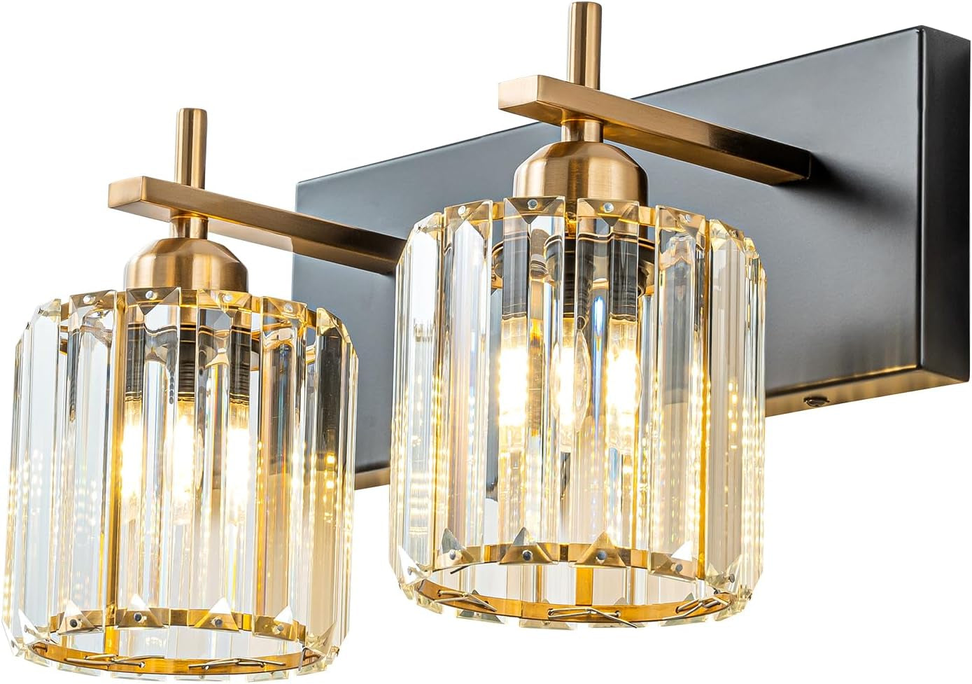 Gold Modern 3-Light Crystal Bathroom Vanity Light