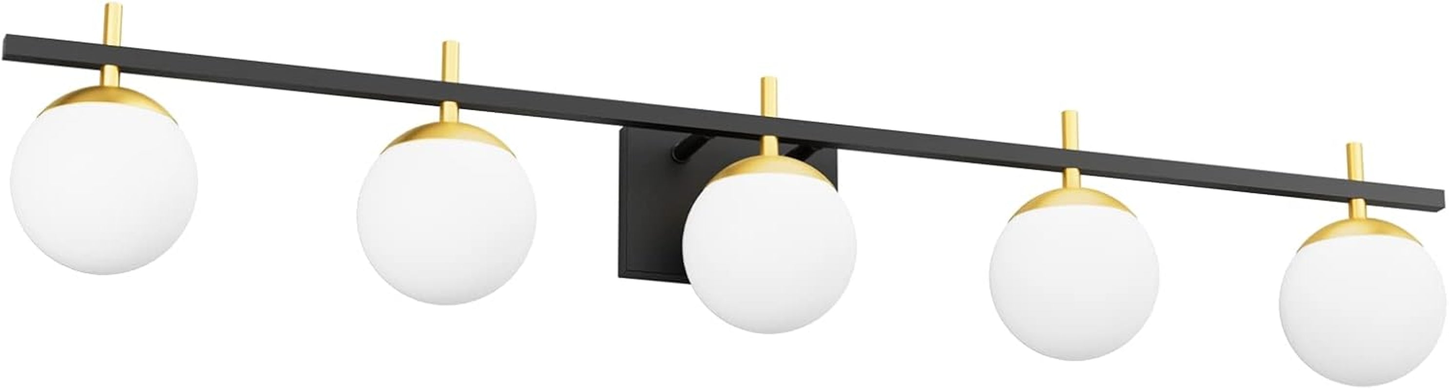 5-Light Mid-Century Vanity Light – Black/Gold
