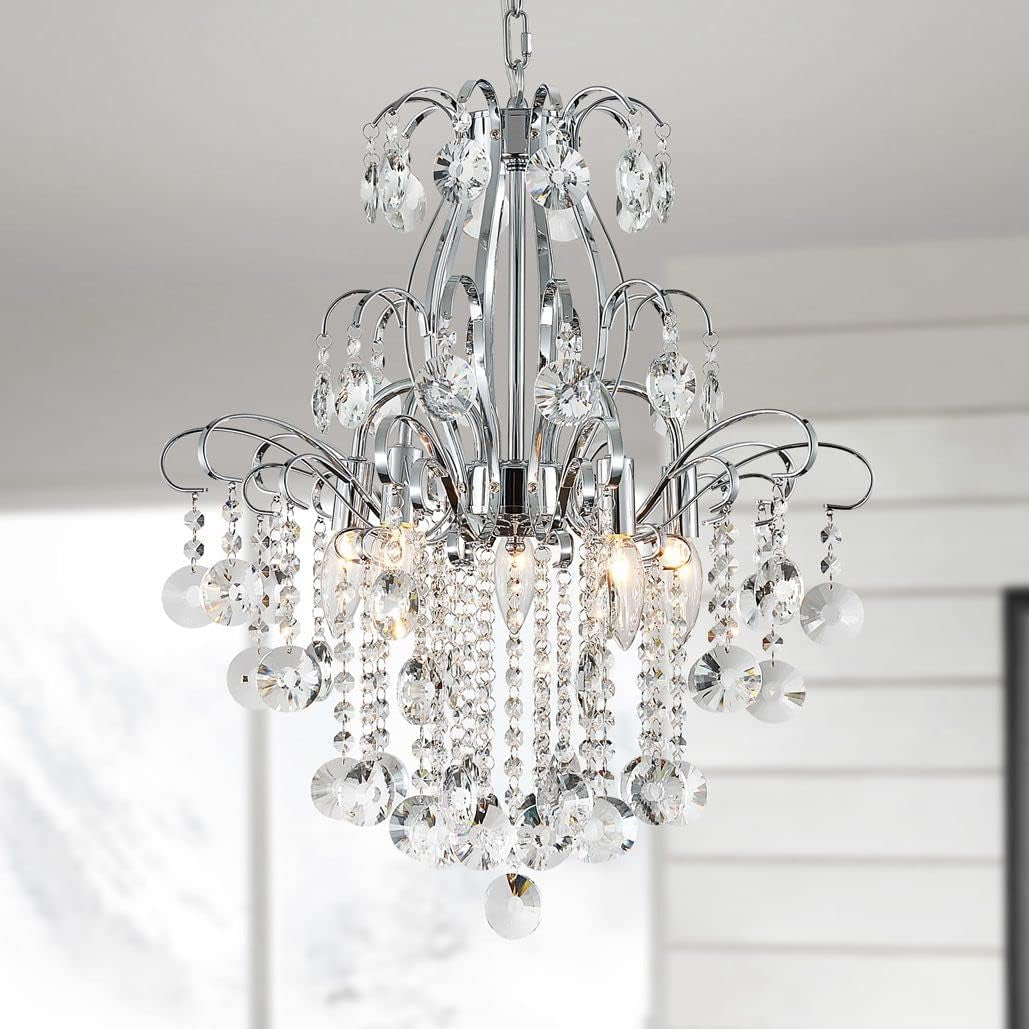 Gold Crystal Flush Mount Chandelier