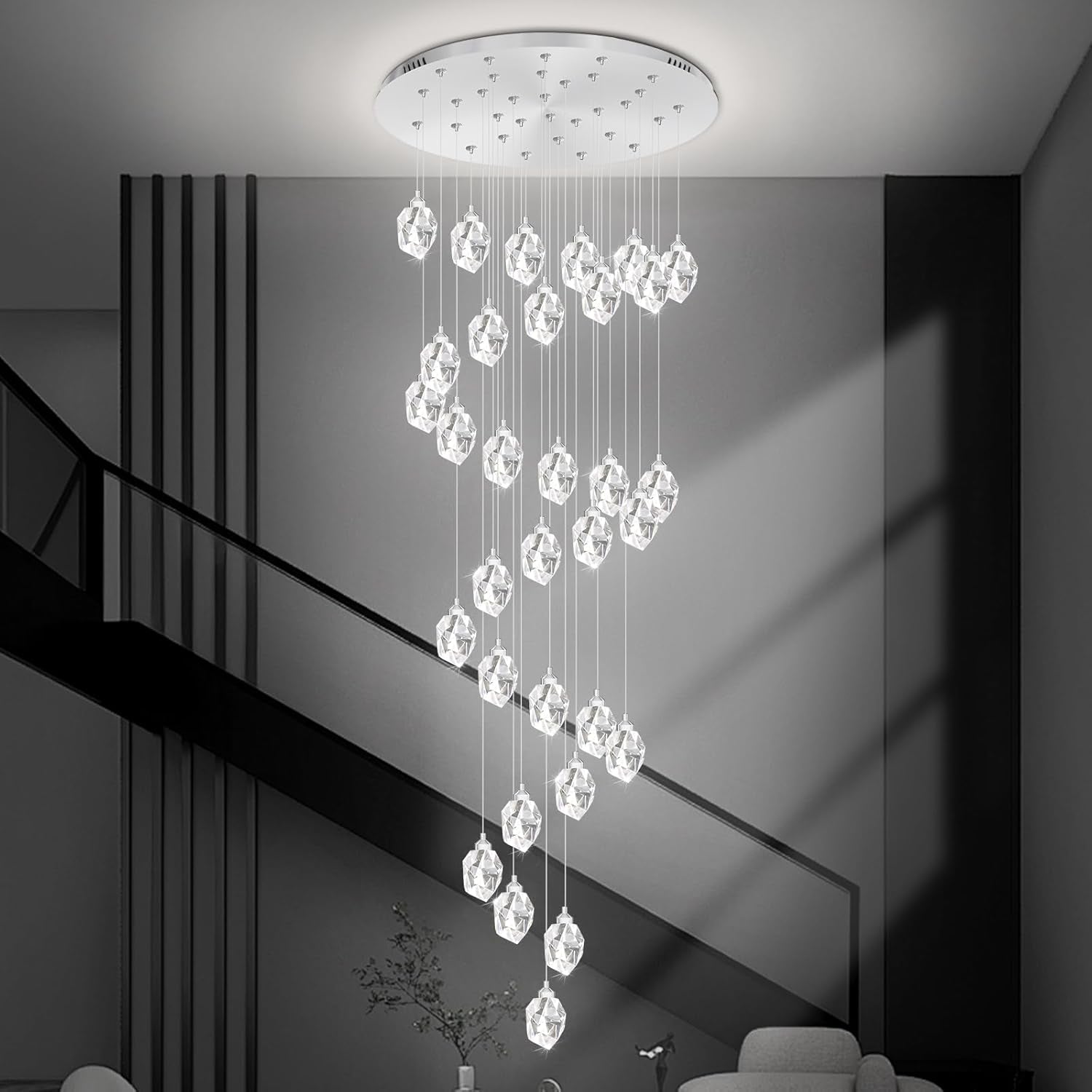 Gold 5-Light Raindrop Pendant Chandelier