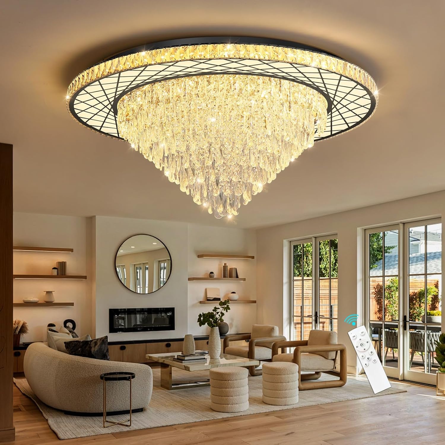 Modern Glam 24" Crystal Chandelier – Gold Finish