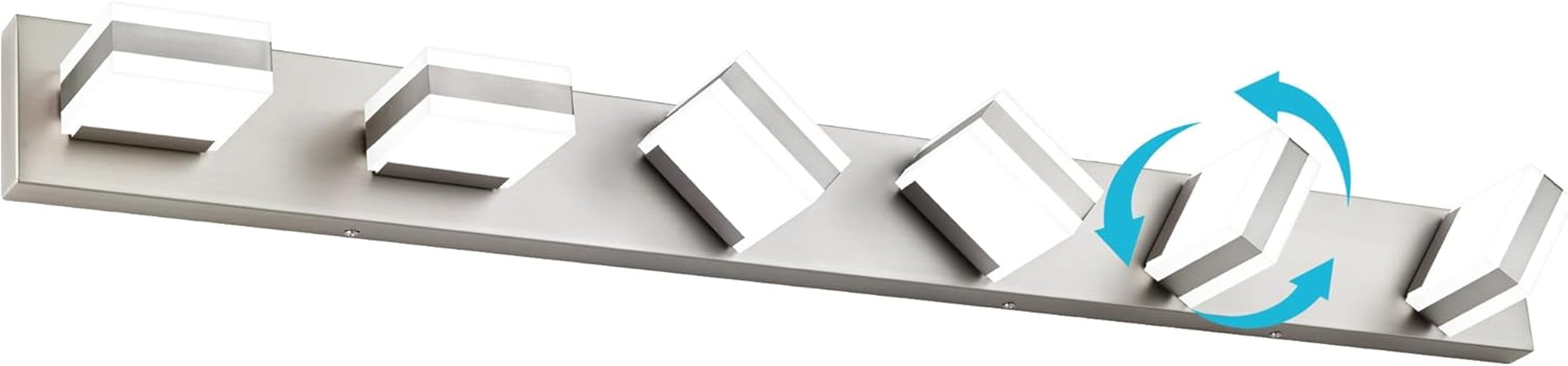 6-Light Brushed Nickel LED Bathroom Vanity Light