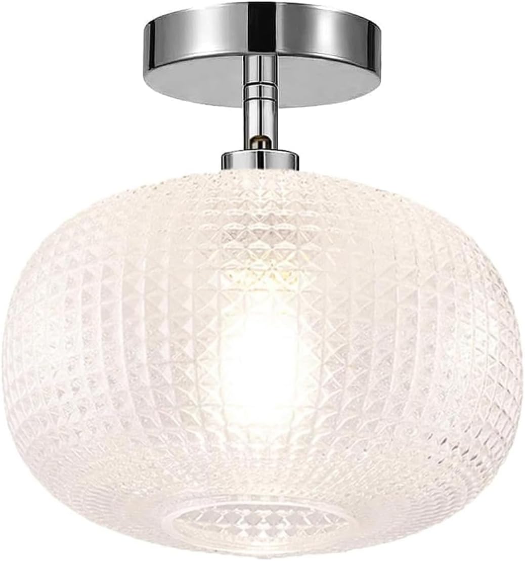 Gold Globe Semi Flush Mount Ceiling Light