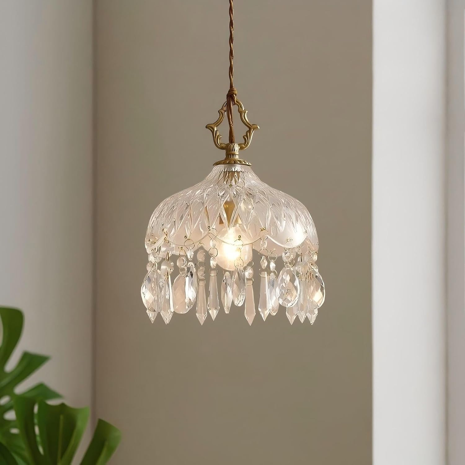 8" LIGHTLAND Vintage Crystal Dome Chandelier
