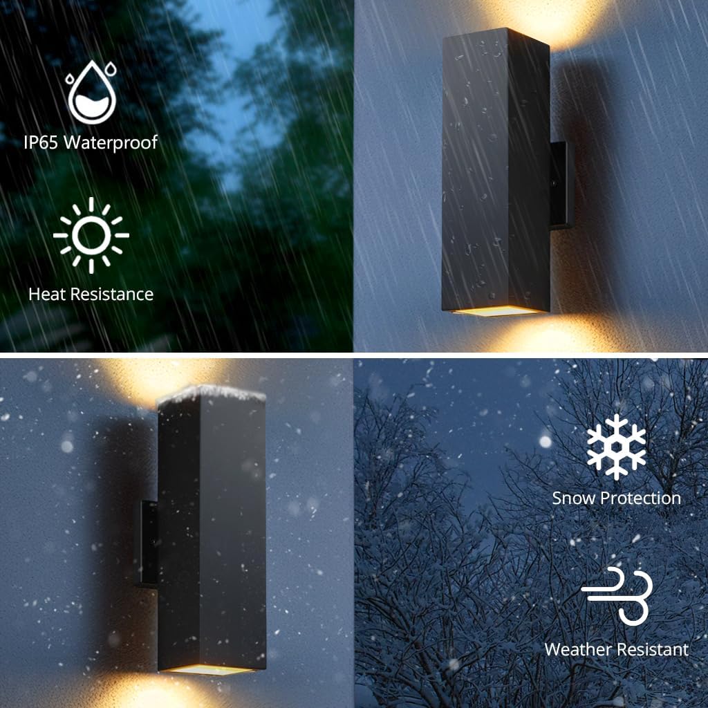 2-Pack Dusk to Dawn Outdoor Wall Lights