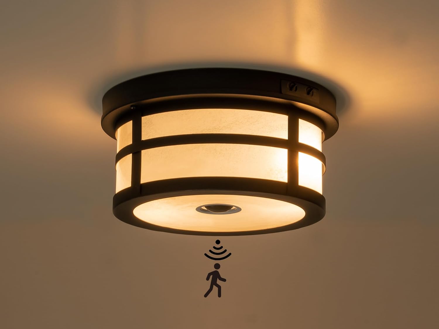 Motion Sensor Outdoor Ceiling Light – 2-Light