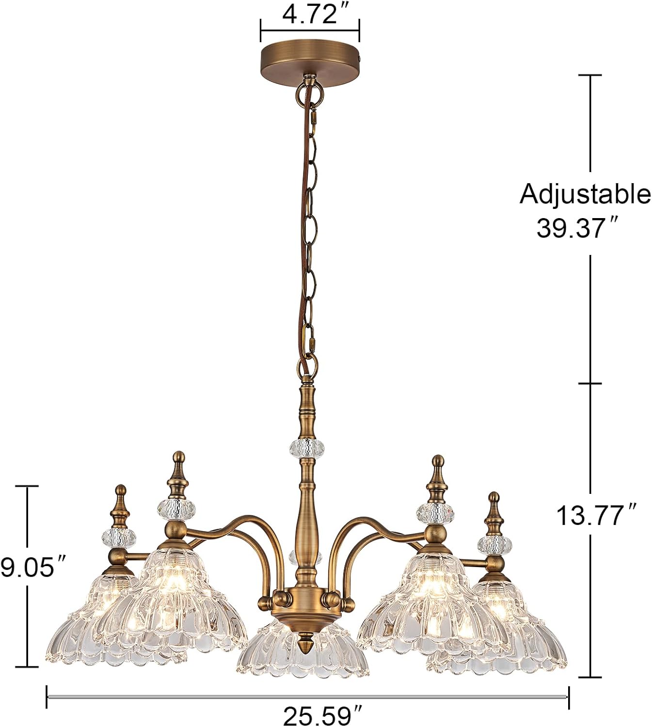 5-Light Modern Chandelier – Elegant Pendant Lamp