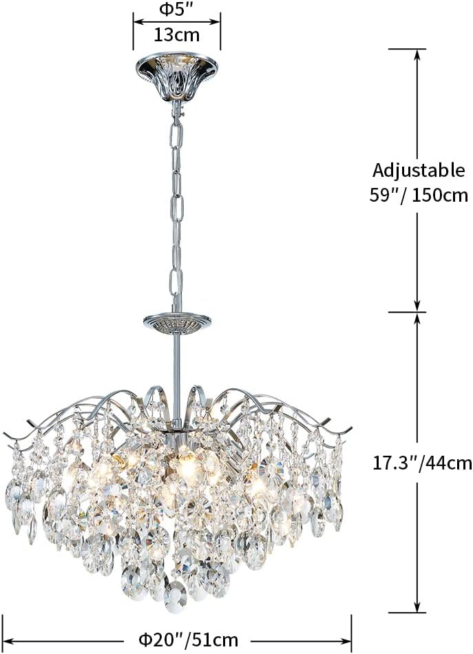 20" Saint Mossi Mid-Century Modern Crystal Chandelier