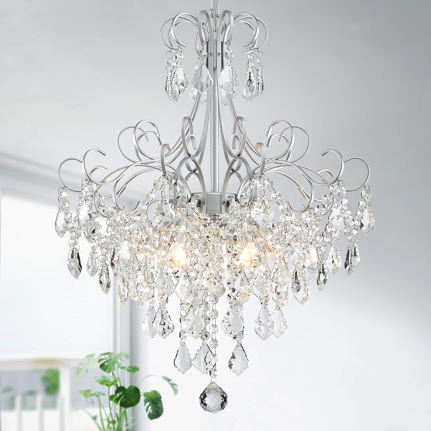 Gold Crystal Flush Mount Chandelier