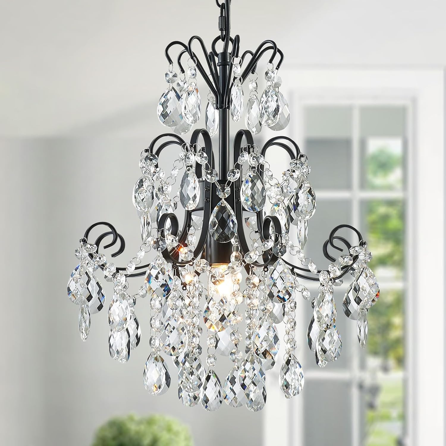 Gold Crystal Flush Mount Chandelier