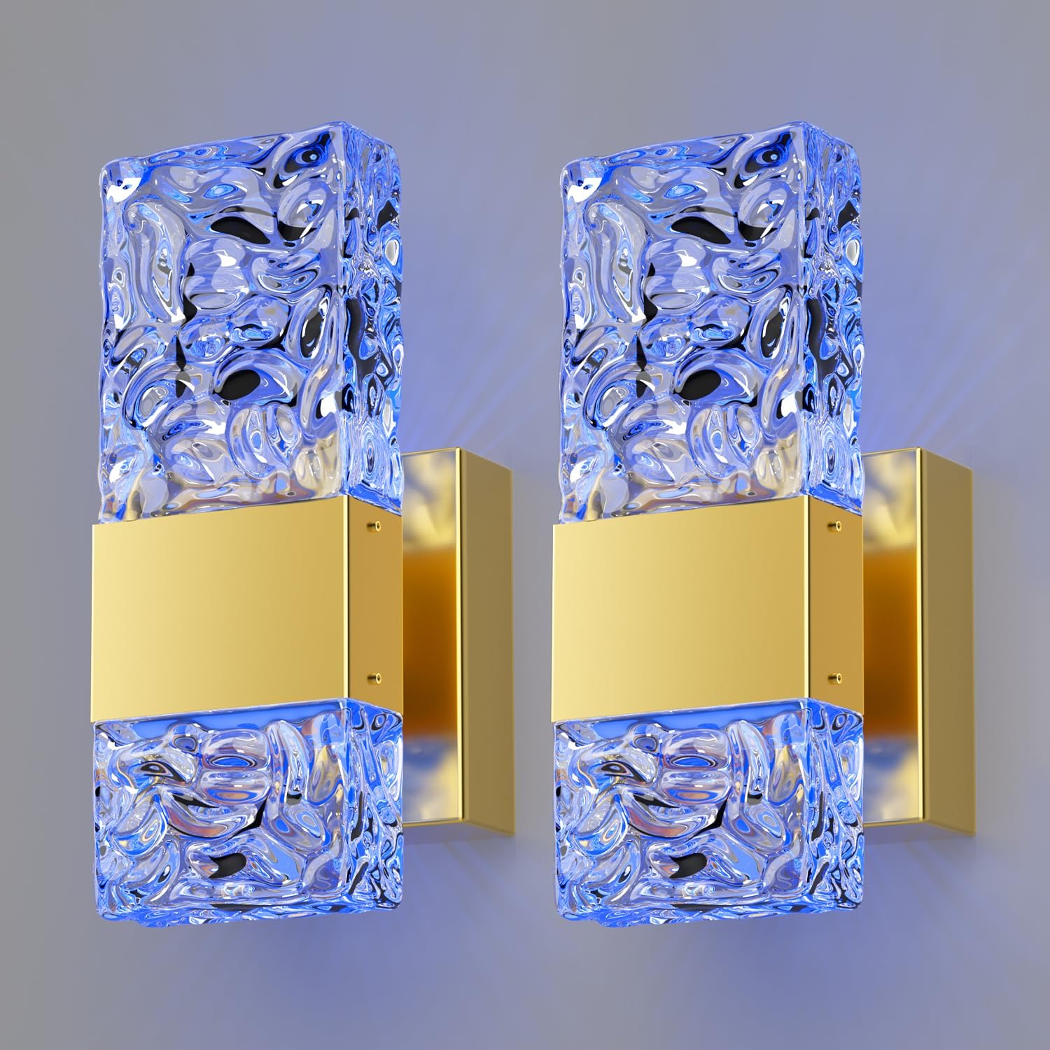 Set of 2 RGB Dimmable LED Wall Sconces with Remote