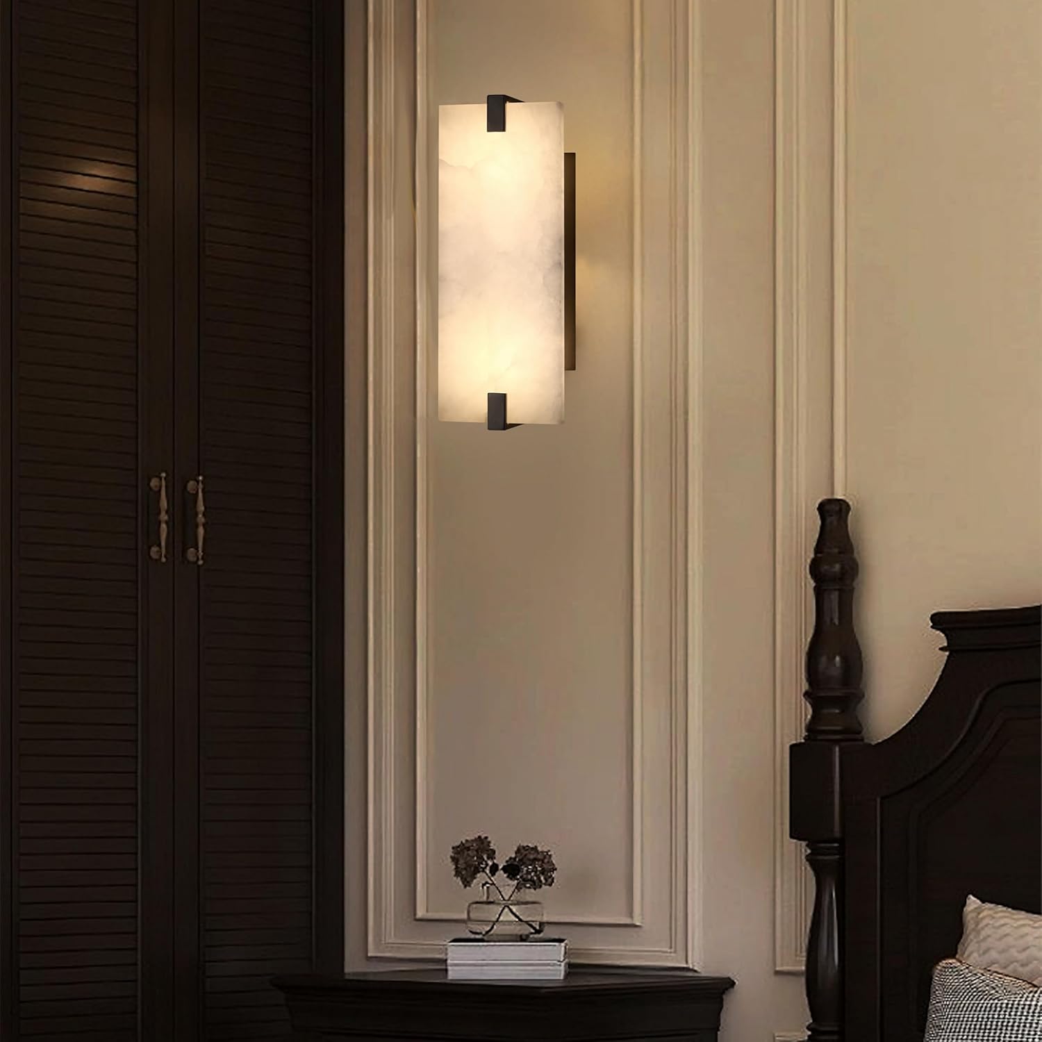2-Pack 12.7" Alabaster Oval Bathroom Wall Sconce