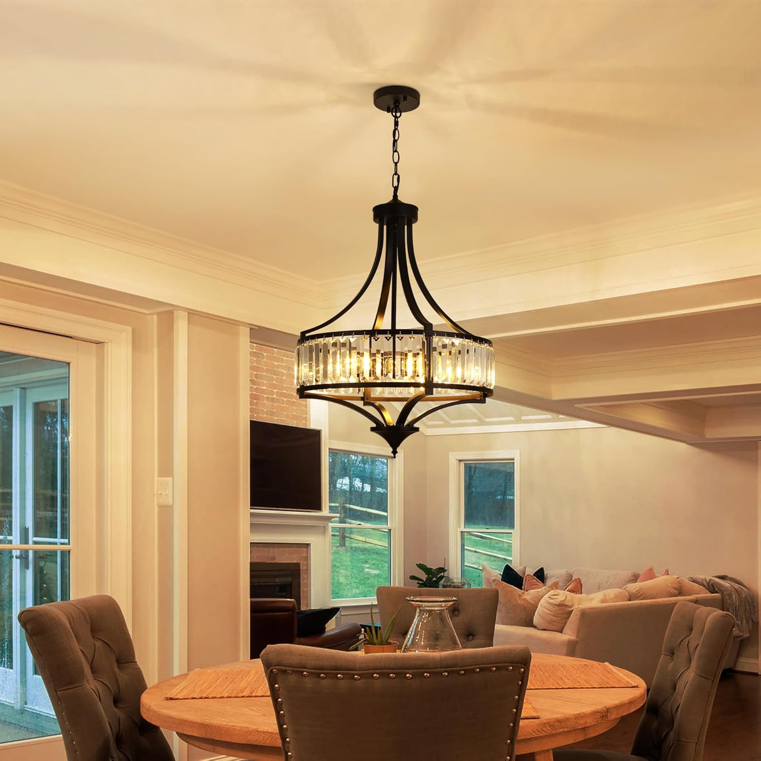 20" Crystal Farmhouse Chandelier – 5-Light