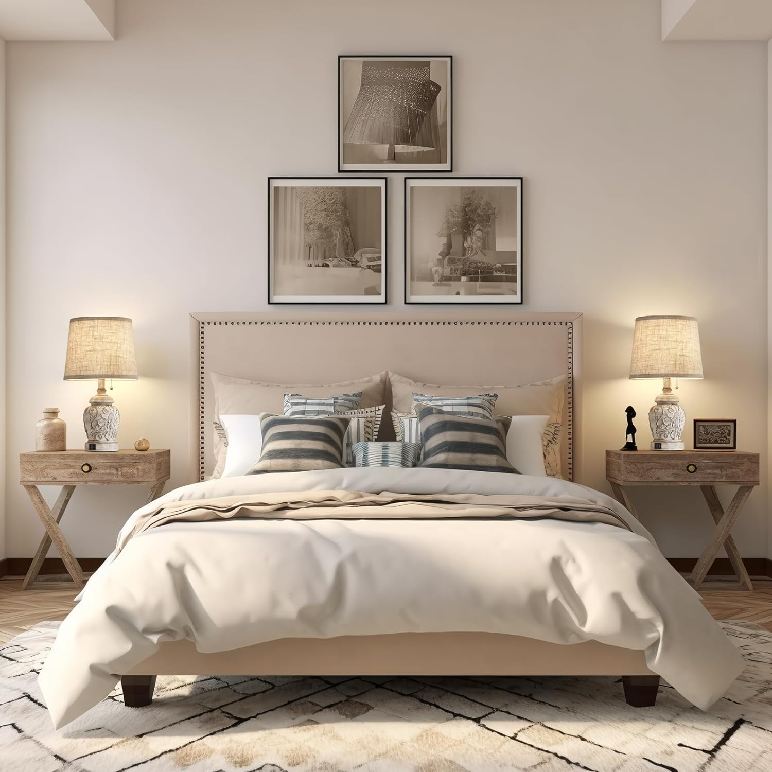 19.5" Rustic USB Table Lamps Set of 2