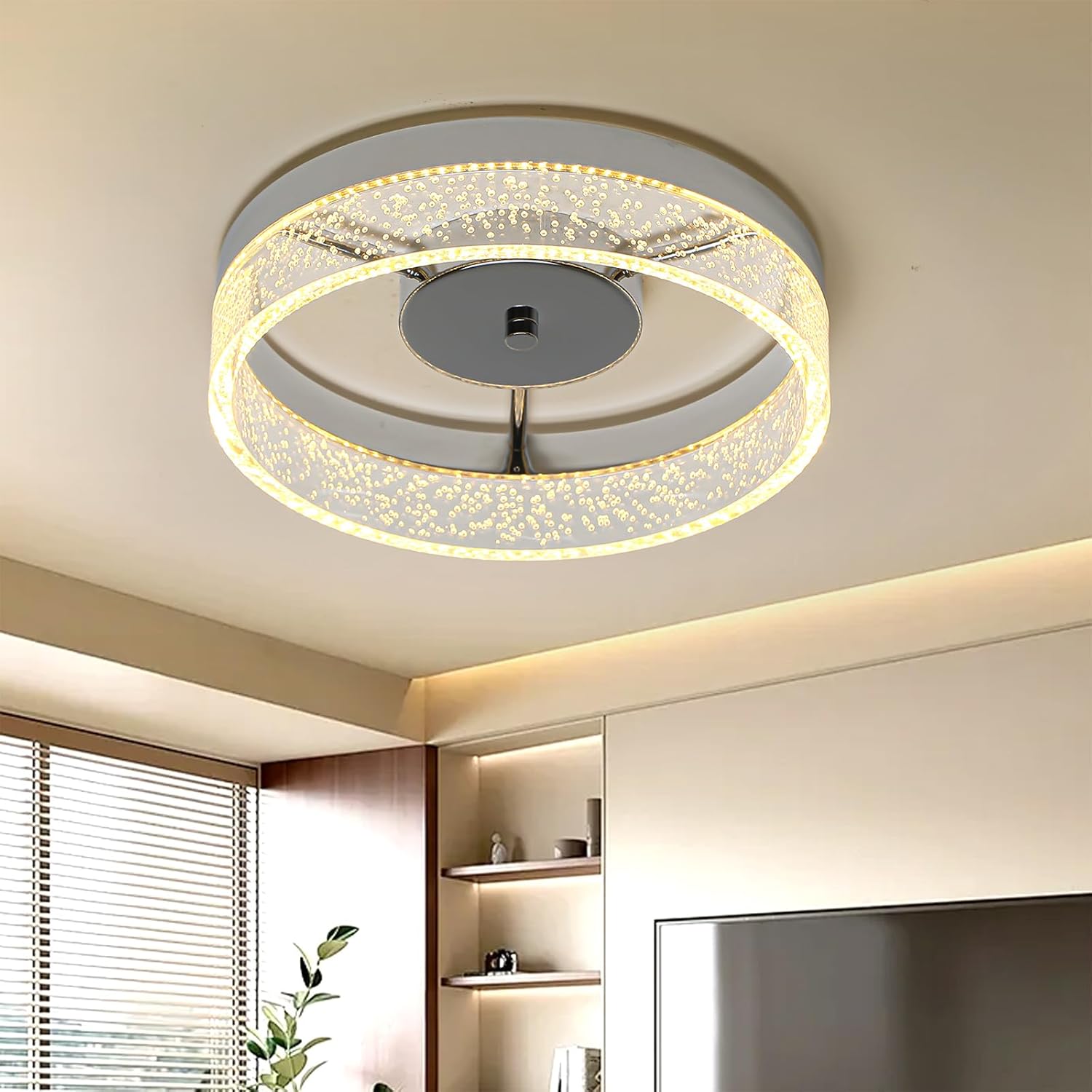 11.65" Modern Black LED Flush Mount Ceiling Light