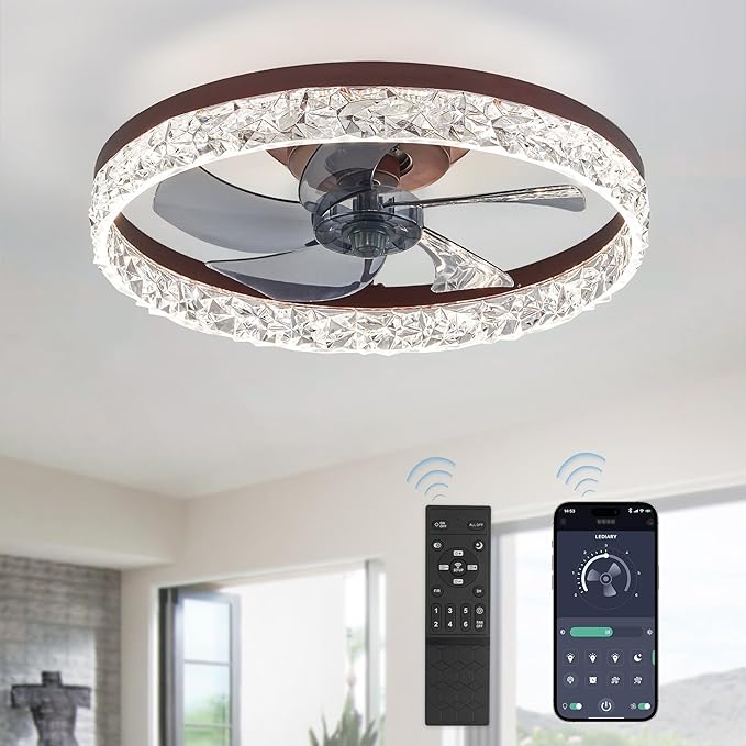 Modern Ceiling Fan with Dimmable Light and Remote