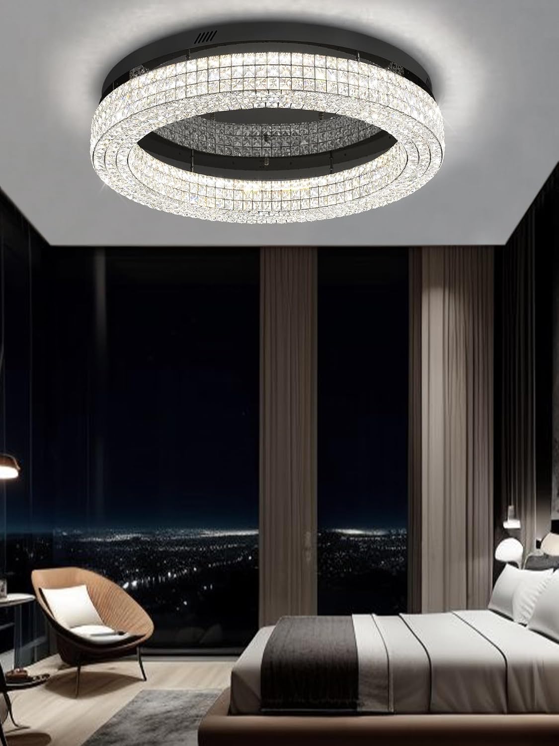 32” Modern Crystal LED Chandelier