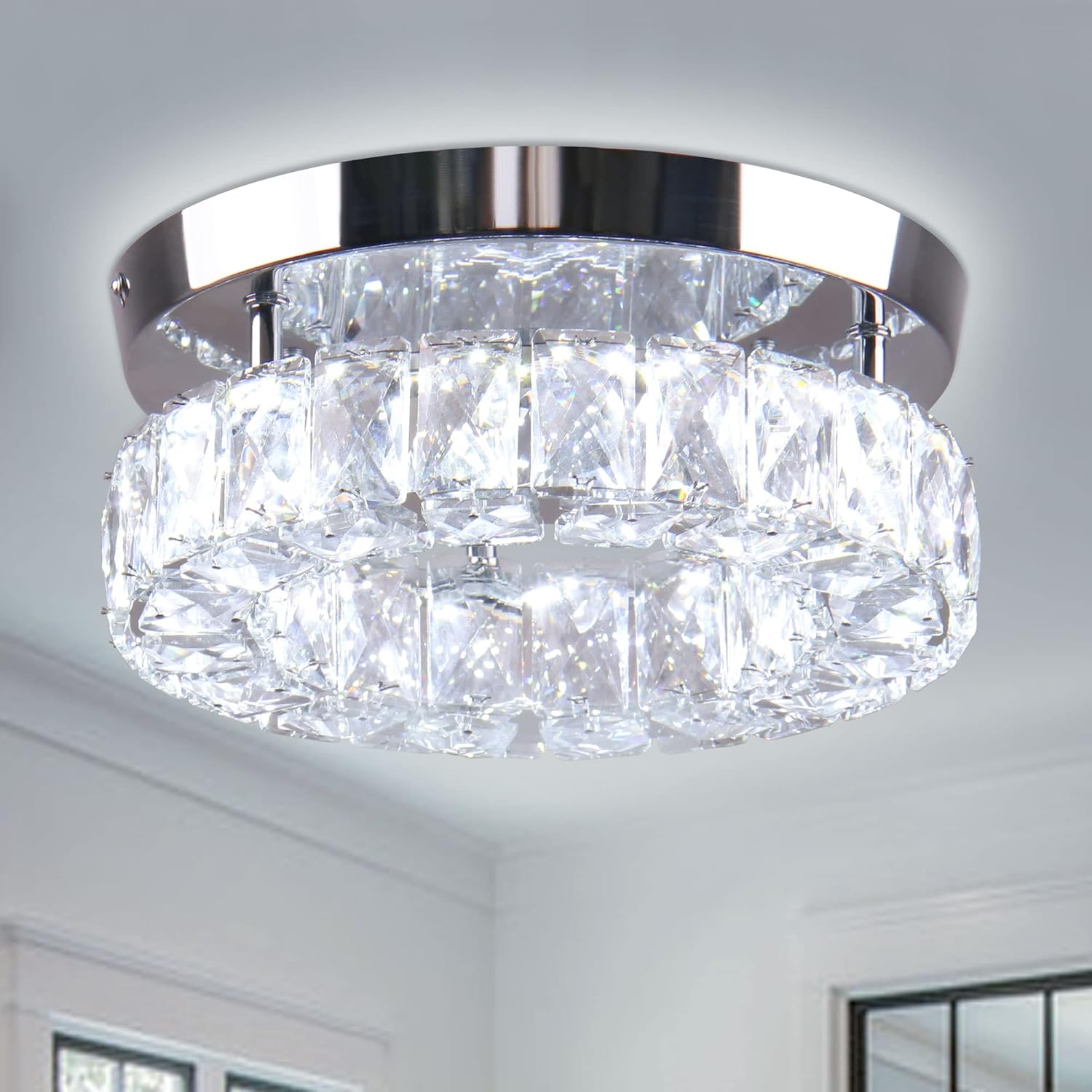 9.8" LED Crystal Ceiling Light – 6000K, 15W