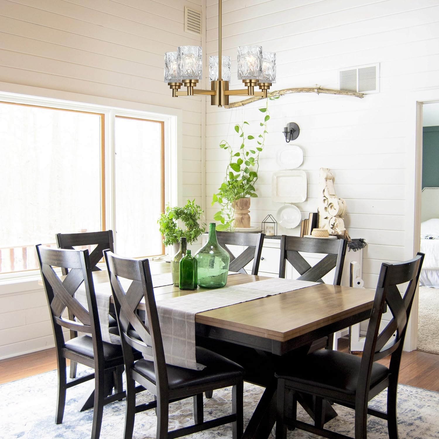 20" Brushed Brass Dining Room Chandelier