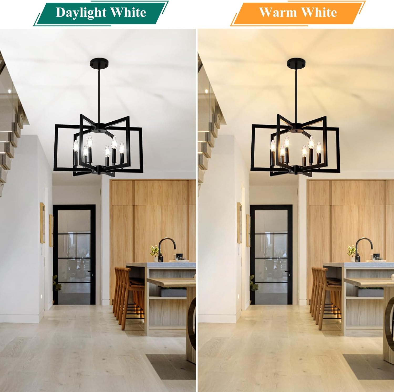 6-Light Black Farmhouse Chandelier – Industrial