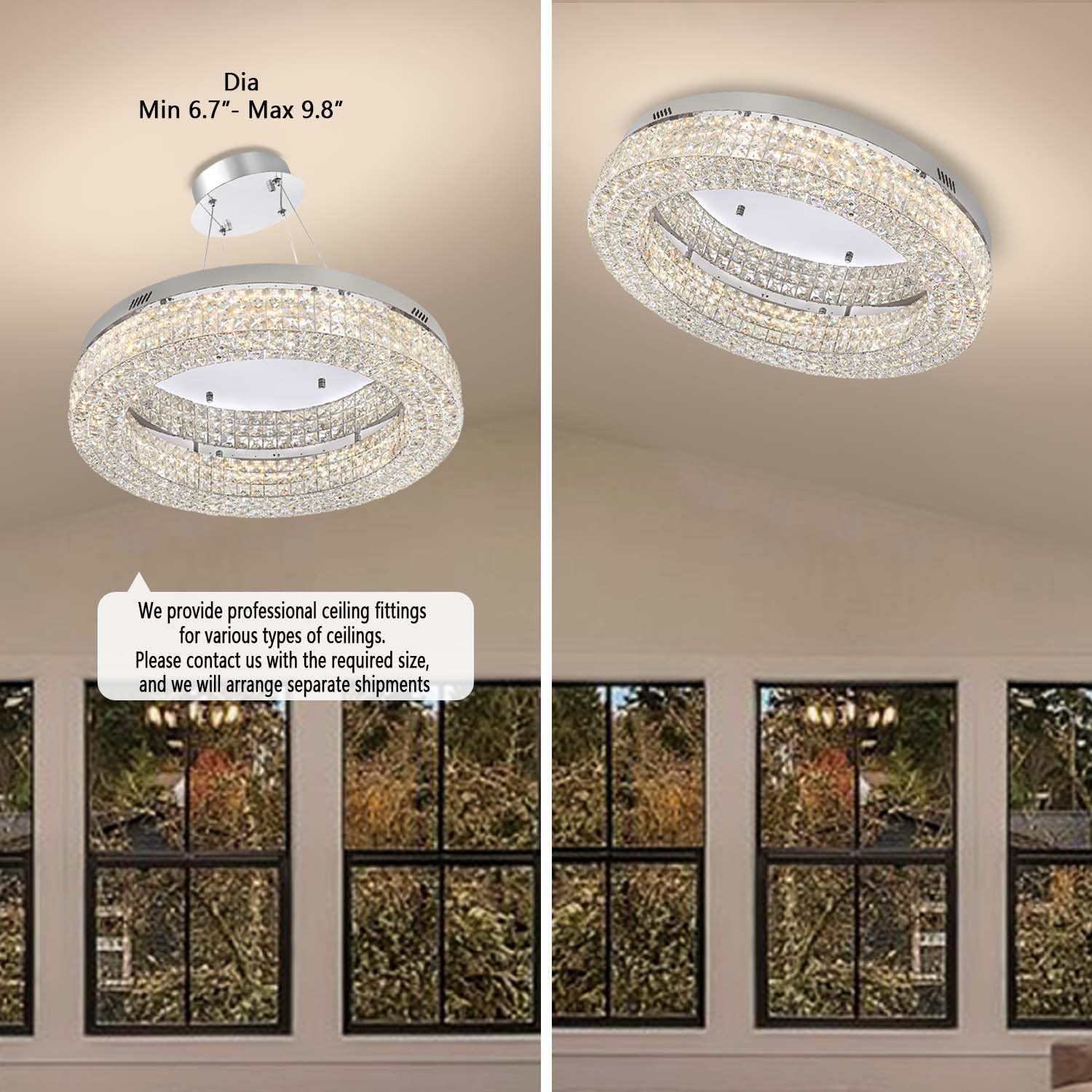 32” Modern Crystal LED Chandelier