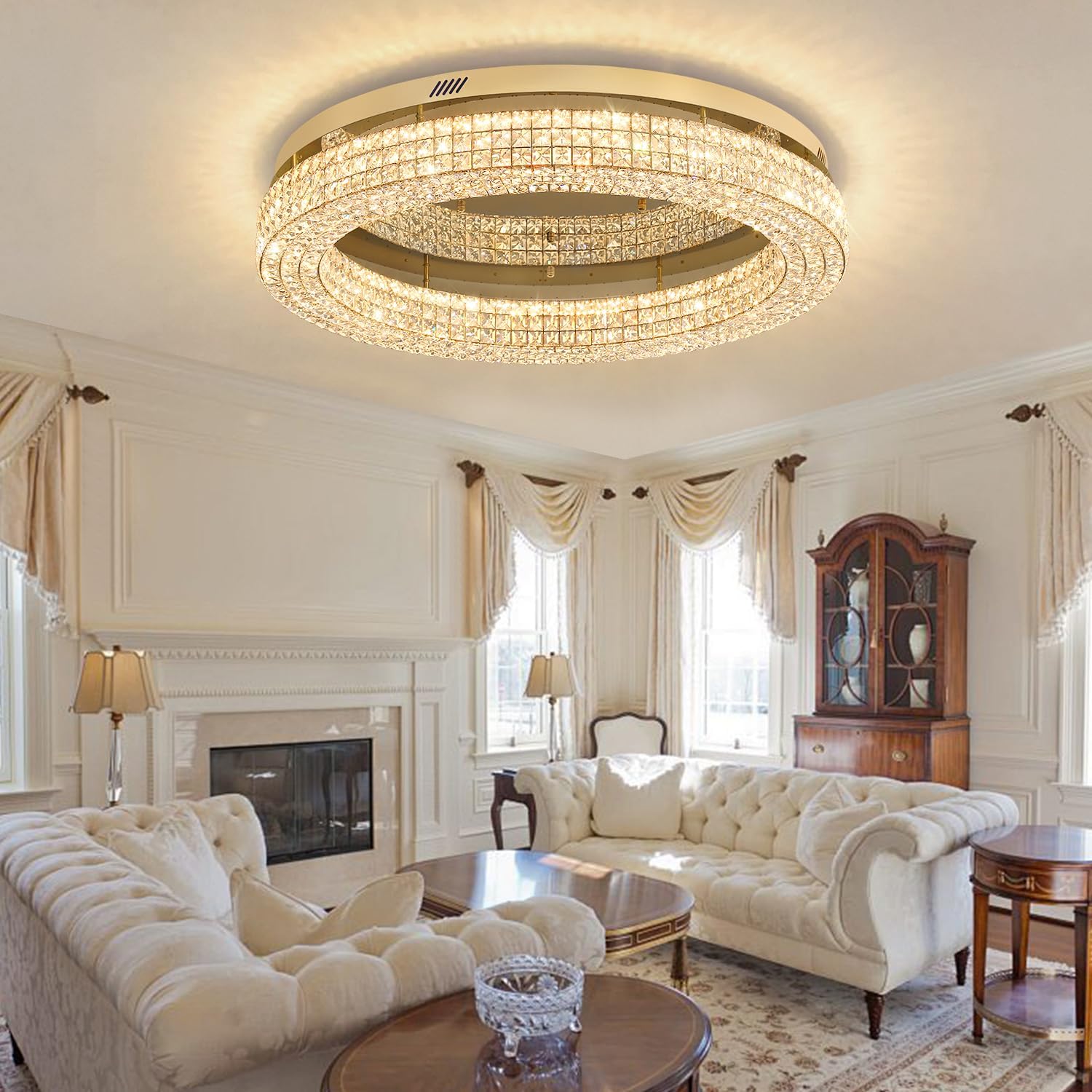 32” Modern Crystal LED Chandelier