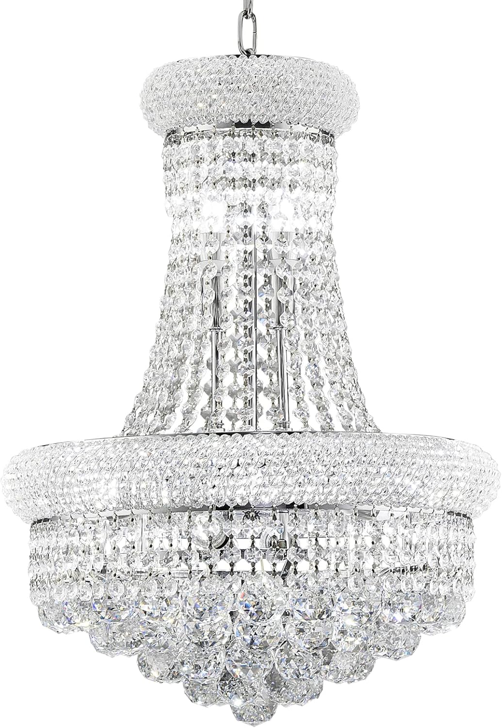 14-Light Gold Empire Crystal Chandelier