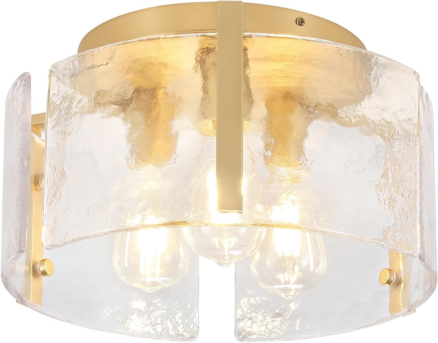 15" Gold Semi Flush Ceiling Light – 3-Light