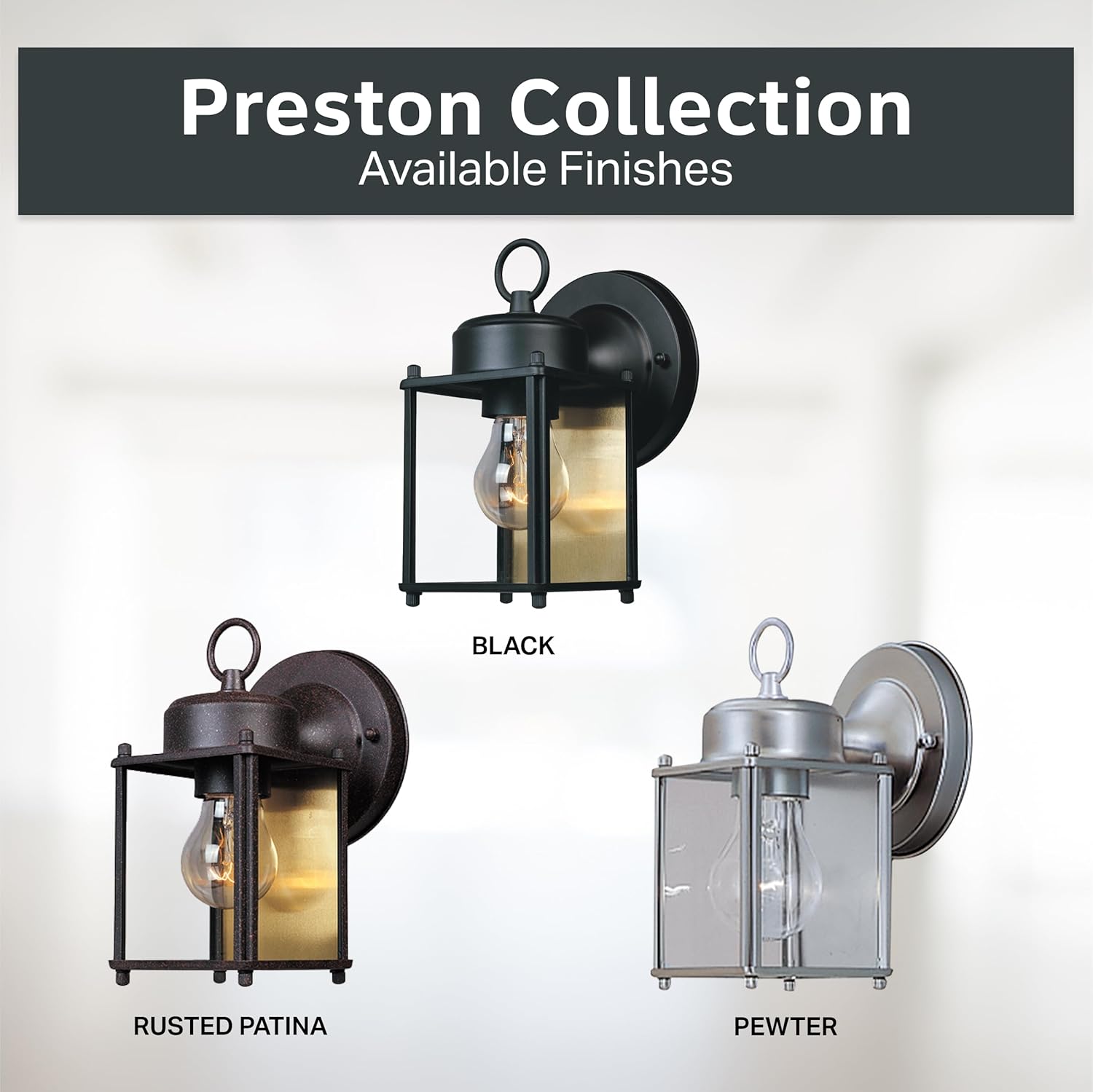 Preston 8" Outdoor Wall Light – Black Sconce