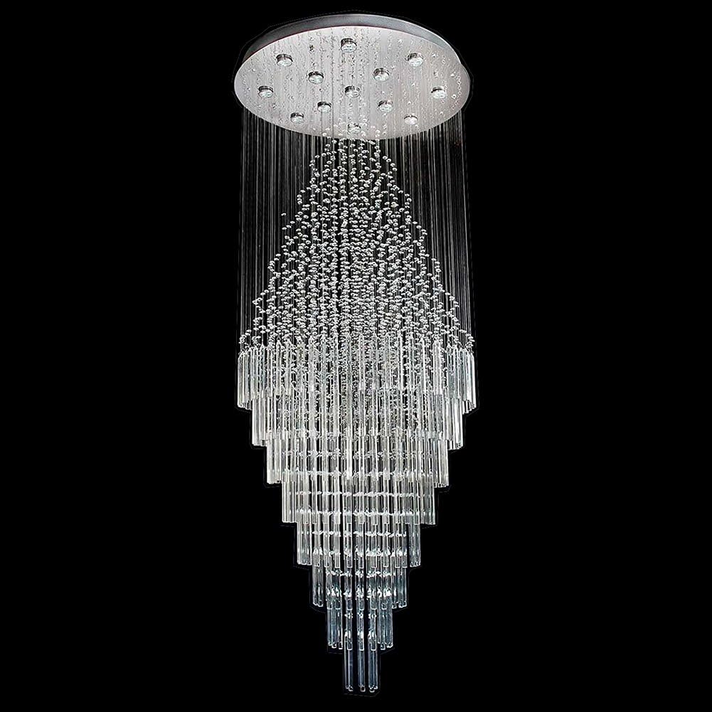 Modern Crystal Raindrop Chandelier 59" Foyer