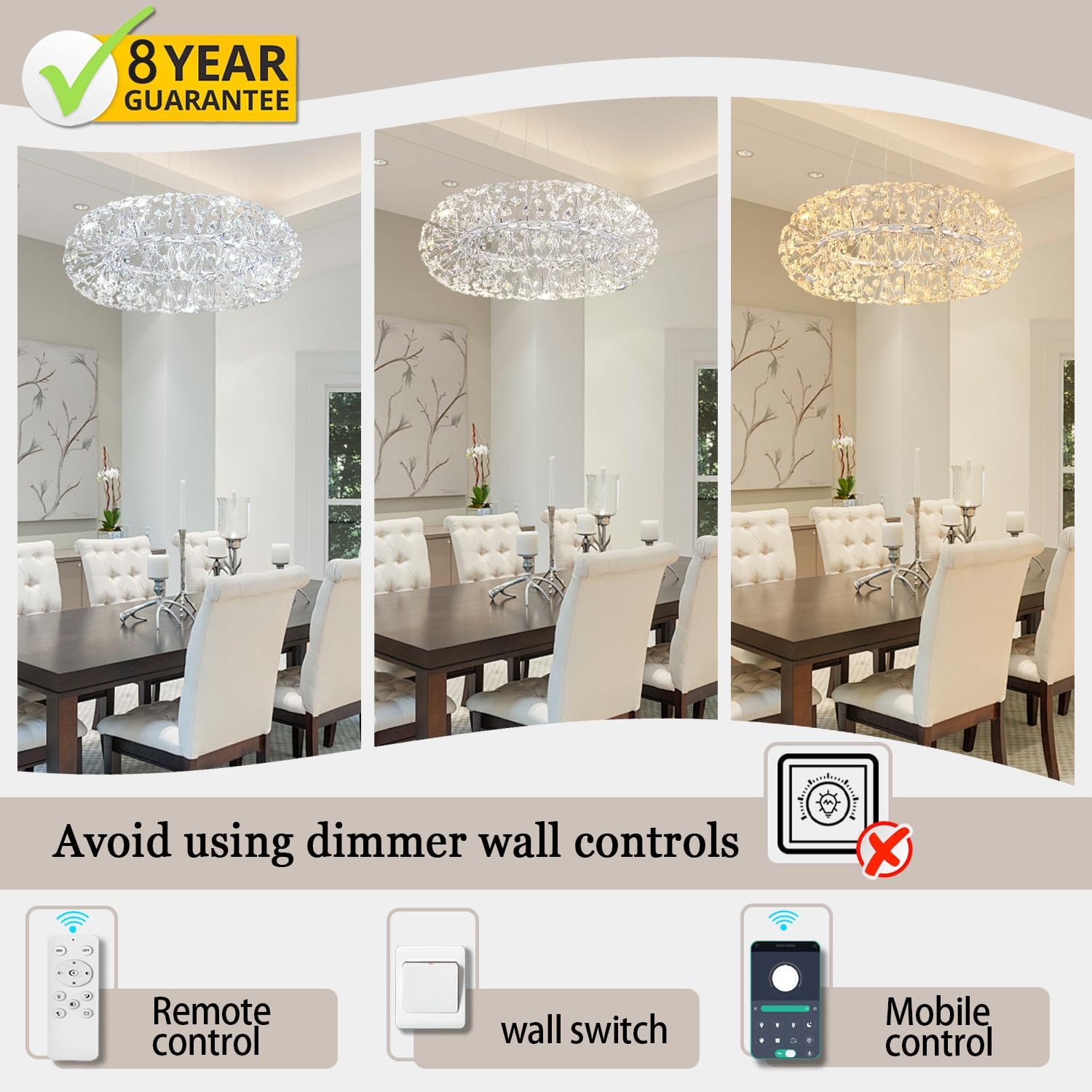 24" Firework Crystal Round Chandelier Chrome