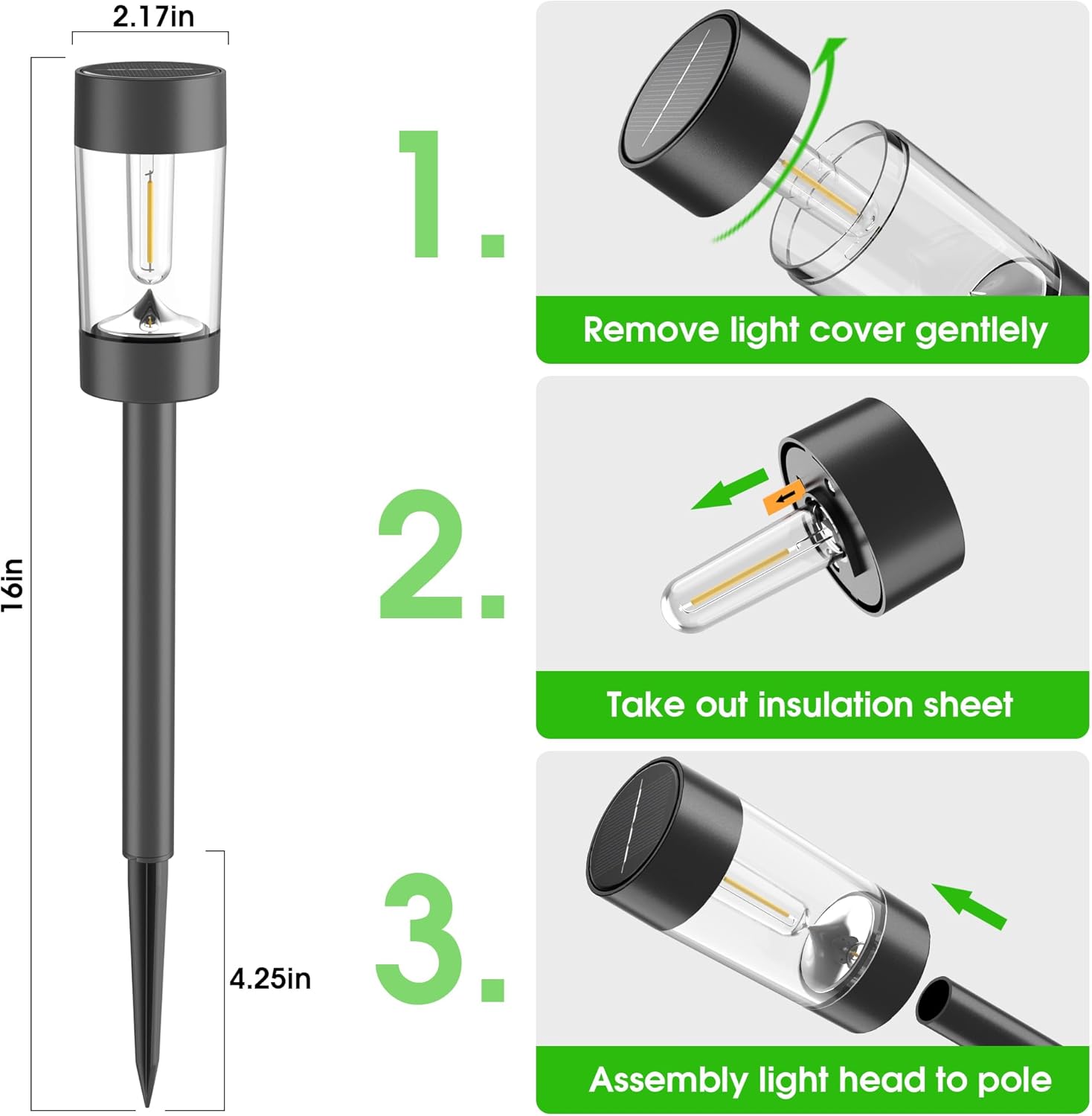12-Pack Solar Landscape Lights – Warm White