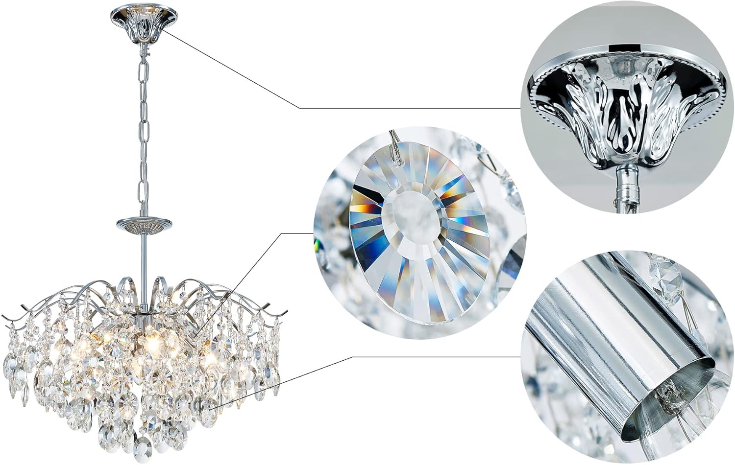 20" Saint Mossi Mid-Century Modern Crystal Chandelier