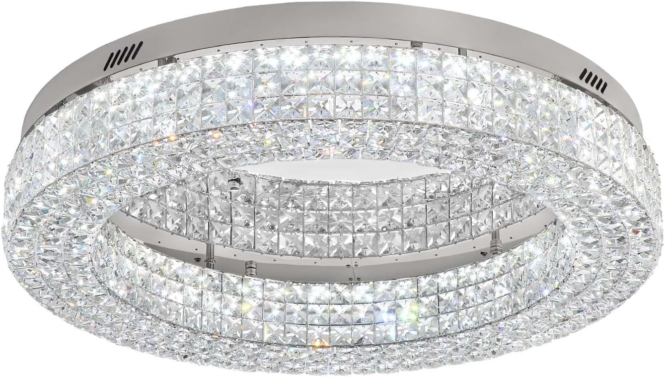 32” Modern Crystal LED Chandelier