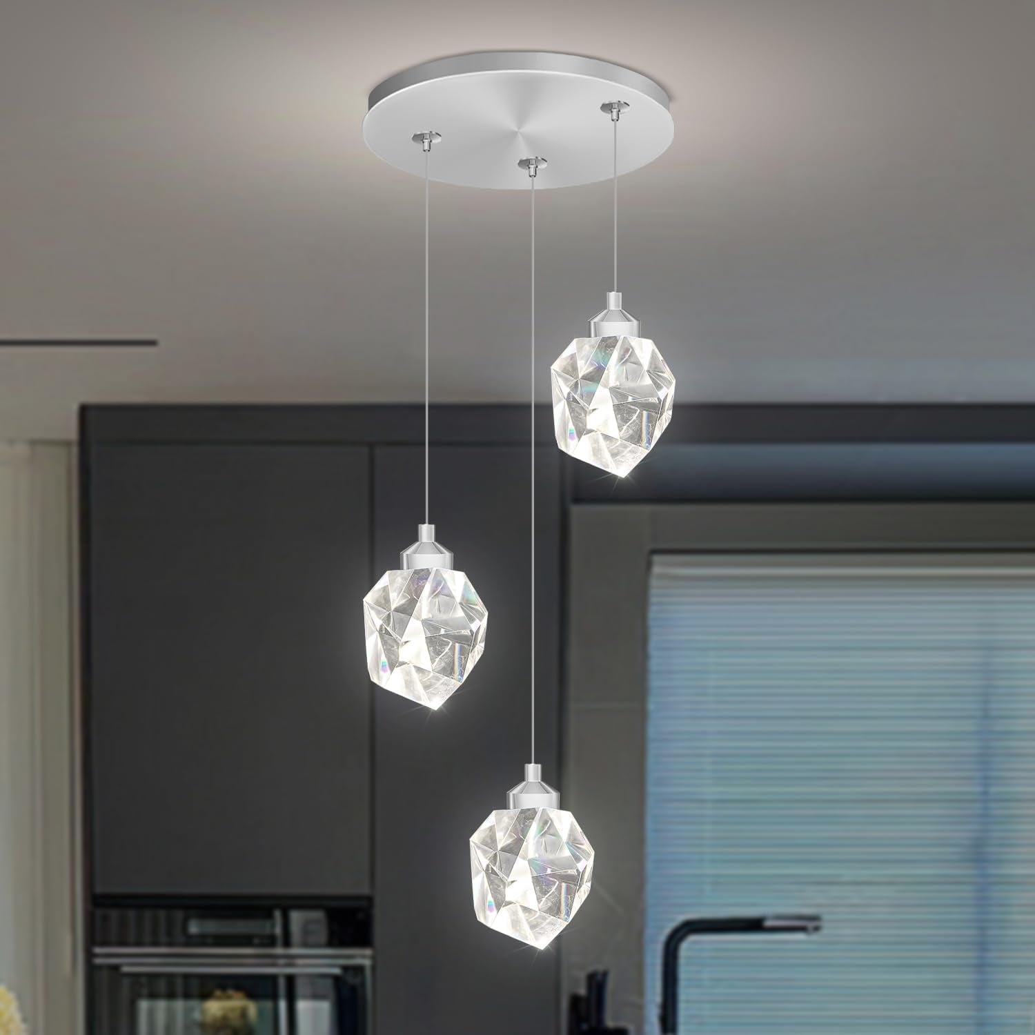 Gold 5-Light Raindrop Pendant Chandelier