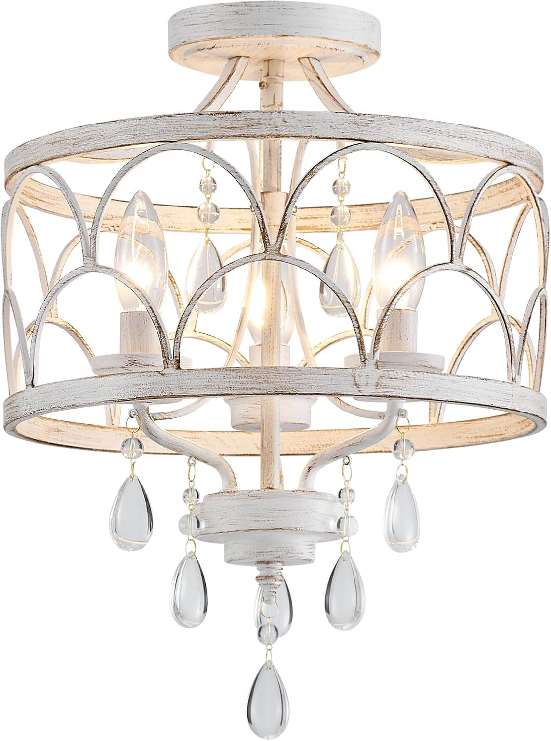 Farmhouse Rustic Crystal Ceiling Light