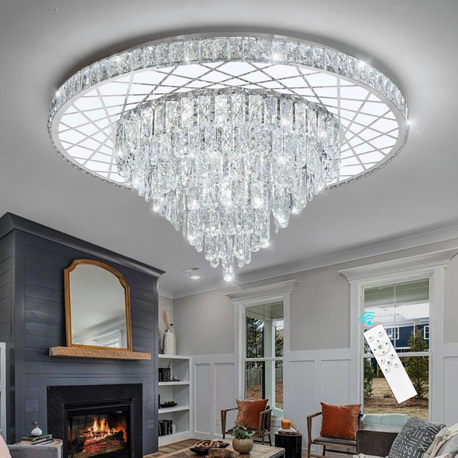 Modern Glam 24" Crystal Chandelier – Gold Finish