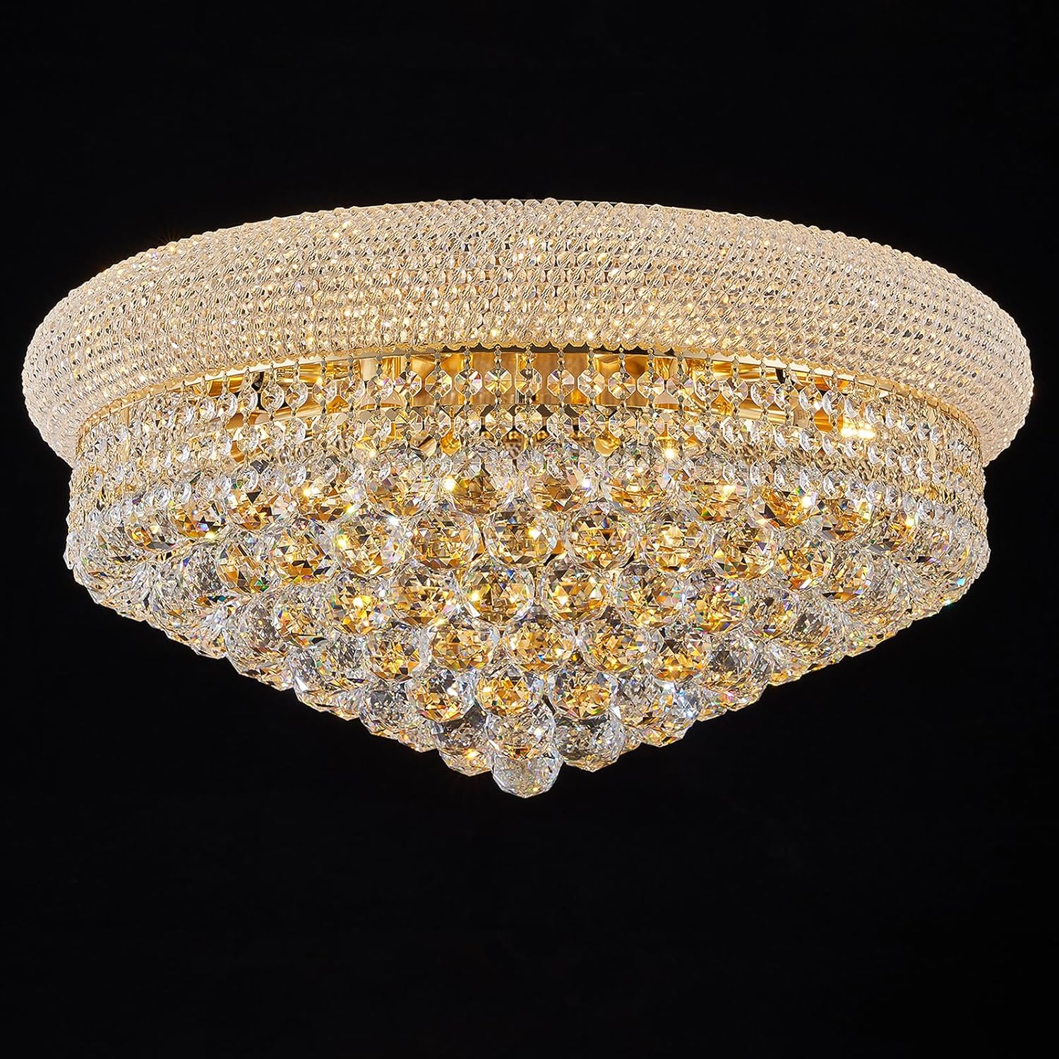 18-Light Crystal Flush Mount Chandelier