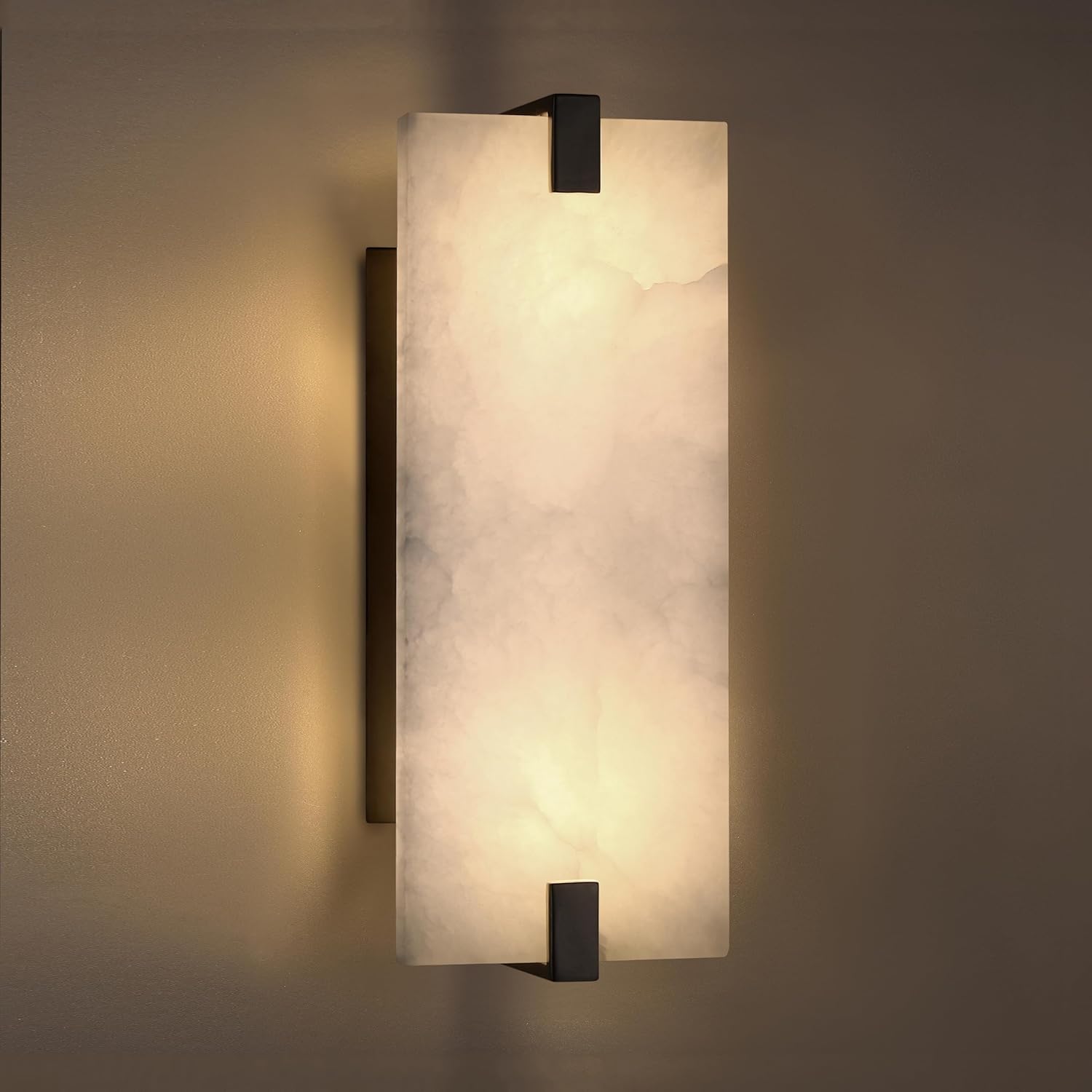 2-Pack 12.7" Alabaster Oval Bathroom Wall Sconce