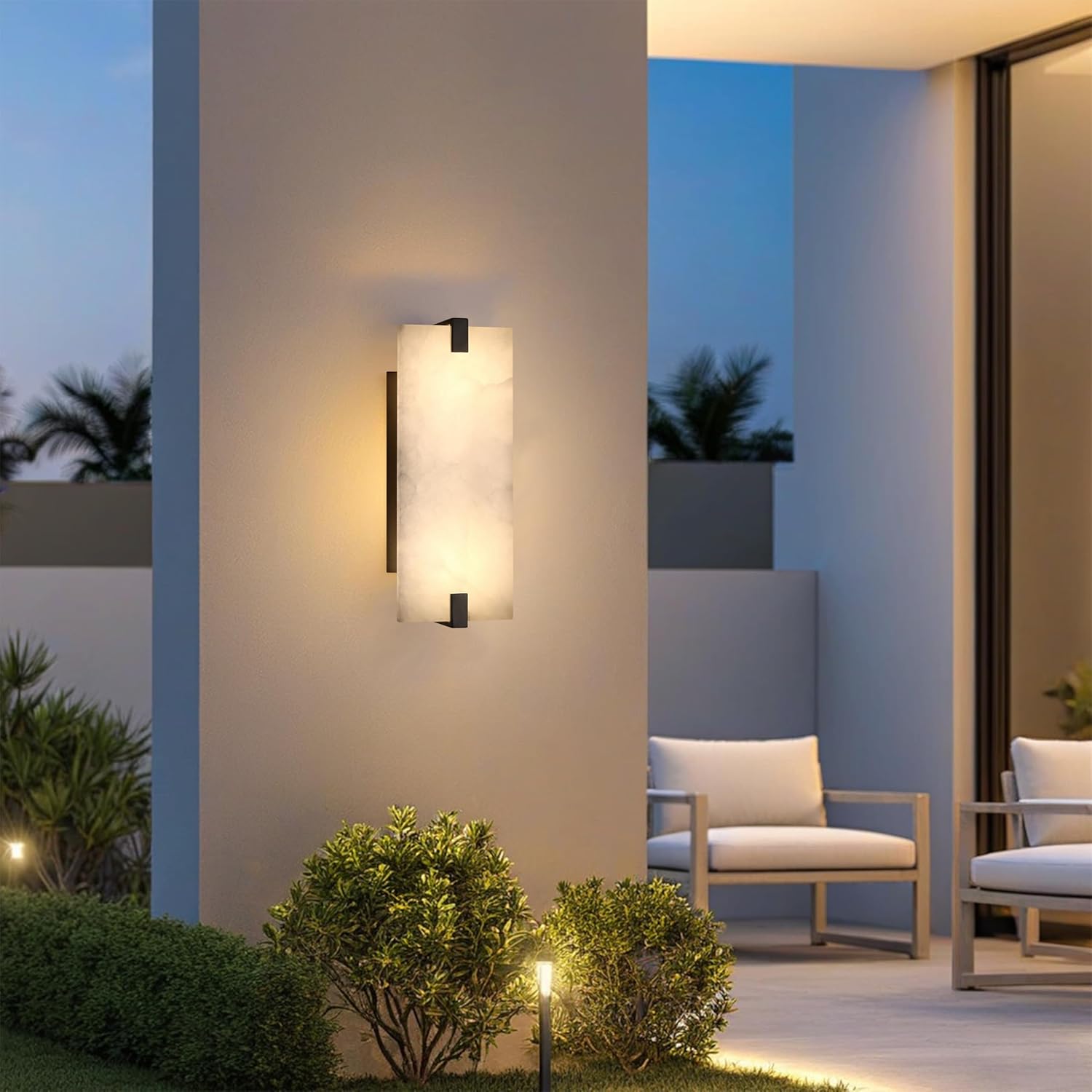 2-Pack 12.7" Alabaster Oval Bathroom Wall Sconce